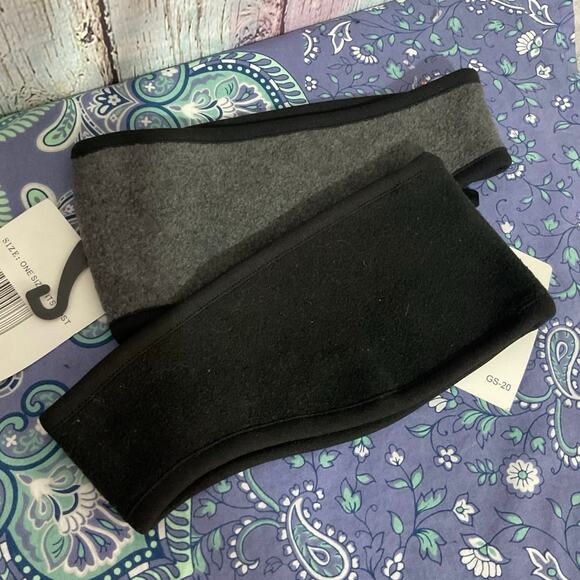 NWT 2 PC Headband Ear Warmers Gray Black - Picture 7 of 7